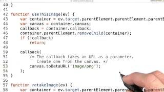 Camera callback - Mobile Web Development