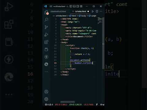 Javascript | isFinite การตรวจสอบจำนวนจำกัด   #shorts