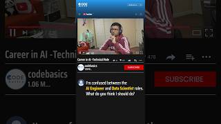 AI Engineer vs. Data Scientist #codebasics #datascience #aiengineering #careerguidance #shorts