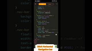 Stick horizontal navigation bar#css3course #csstutorialscool#shortvideo