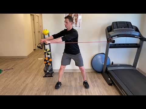 Athletic Stance Banded Rotations - Trunk stability