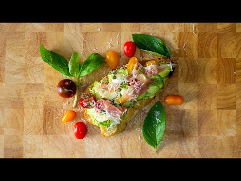 Avocado mash with ham on toast, Easy tasty avocado recipe, best avocado mash on toast with ham