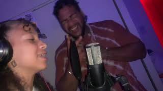 Recording with my daughter Maddie