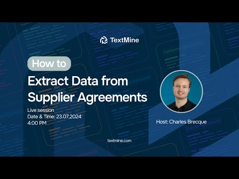How to extract data from supplier agreements