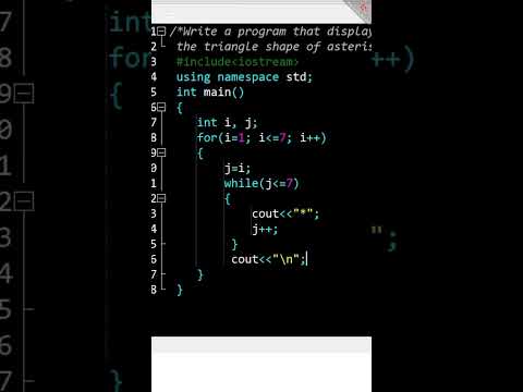 Print triangle ✳ In Cpp🔥😱😱|| Cpp Programing  #coding #youtubeshorts  #programming #asterisk  #cpp
