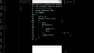Print triangle ✳ In Cpp🔥😱😱|| Cpp Programing  #coding #youtubeshorts  #programming #asterisk  #cpp