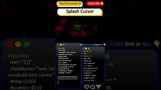 Animated Splash Cursor effect #coding #css #html #javascript #study #students #college #programming