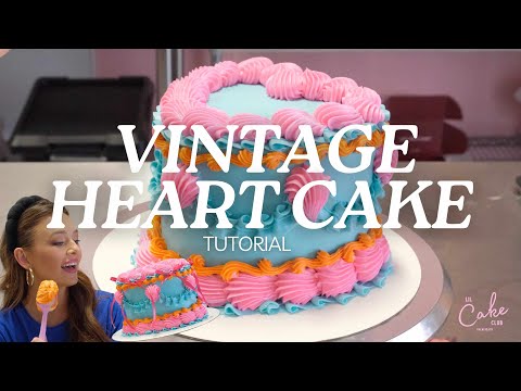 VINTAGE HEART CAKE TUTORIAL - Beginner friendly