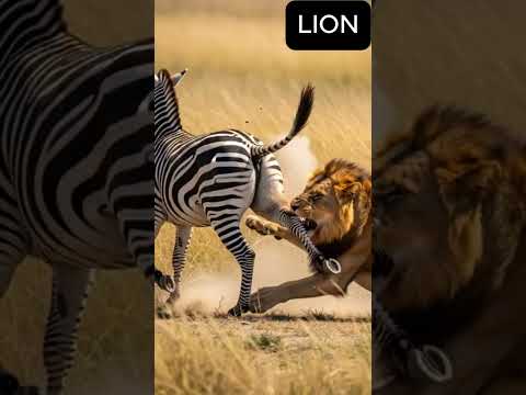 “Lion vs Zebra – The Deadly Chase of the Wild 🦁🦓🔥”