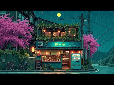 Chill Lofi Rain | Cozy Cafe | Relaxing Background | Study Focus Sleep Ambience