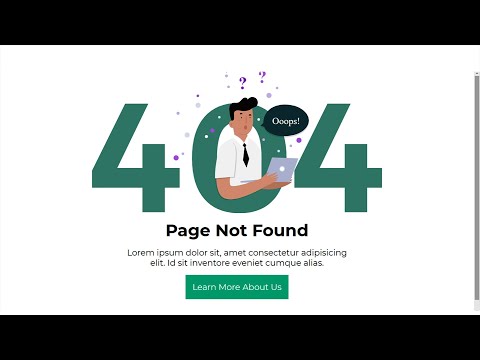 Create a 404 Page  ,  Not Found Error Page Using HTML & CSS