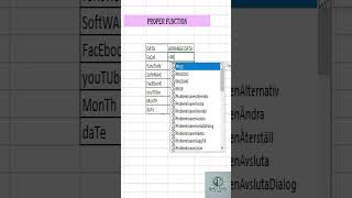 How to Use the PROPER Function in Excel #excel #excelyourself,, #ProperFunction, #excelshortcuts