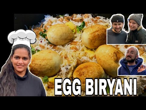 Egg Biryani In Easy Way | Foreigners Reaction To Indian Food | Egg Dum Biryani Using Rice Cooker