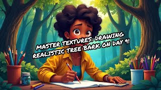 Master Textures: Drawing Realistic Tree Bark on Day 9!