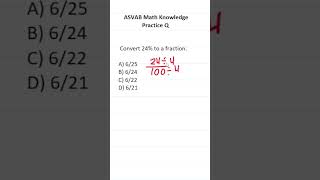 ASVAB/PiCAT Math Knowledge Practice Test Q: Percents/Fractions #acetheasvab with #grammarhero