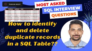 SQL Interview Questions |How to identify and delete duplicate records in a SQL Table using SQL Query