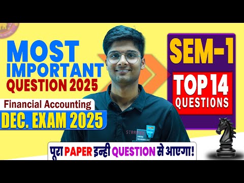 Financial Accounting Important Questions 2025 | BCom Prog Sem 1 | DU SOL/NCWEB