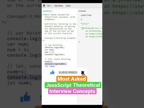 (Q-20) Most important Javascript theoretical interview concepts #interview #frontend #javascript