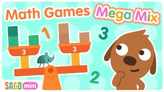 MATH GAMES for Kids 🤓💯📚 Mega Mix! | Preschool and Kindergarten Activities | Sago Mini School