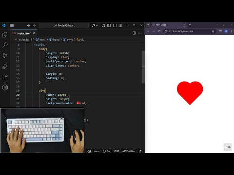 ASMR Coding | How to Make Heart with HTML CSS (Super Easy)