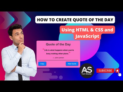 How to Create Quote of the Day || Build A Random Quote Generator Using HTML & CSS and JavaScript
