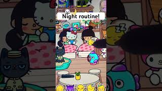 Night routine! 🌙🐻‍❄️🫧🪷🌷cr: @toca.._..gohar02
