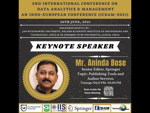 ICDAM 2021 Keynote Talk : Mr. Aninda Bose