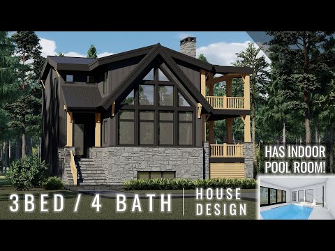 Mountain Home Design 3D Walkthrough - Transitional Modern Cabin / Lodge