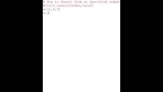 How to Insert an Element at a Specific Index in a Python List? 🔢 #shorts #python