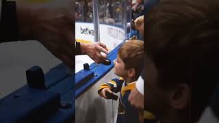 Little boy gets puck from a player #nhl  #nhlshorts #nhlbestmoments