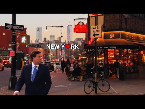 Greenwich Village Walk at Sunset | NYC Walking Tour【4K】
