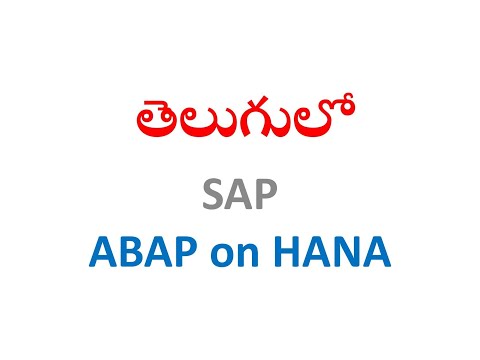 SAP ABAP on HANA Online Demo Training in Telugu Language