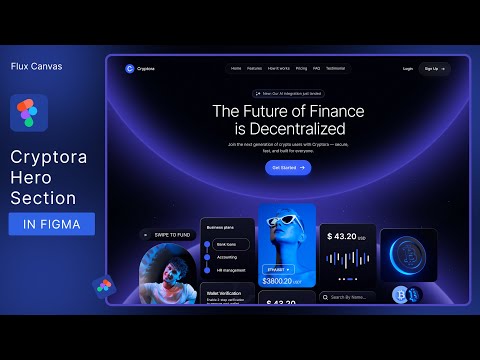 Cryptora Hero Section UI in Figma 🚀 | Clean Web3 Landing Page Design