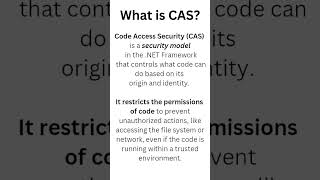 What is CAS? #CAS #dotnet #interviewquestions #interview #shorts #short #shortsfeed #ytshorts #yt