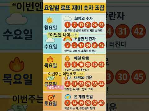 《이번엔 나야!》로또송🎶｜고정댓글에 요일별 번호 있어요! #로또송 #이번엔나야 #요일별로또