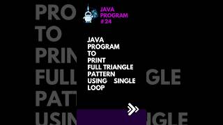 Pyramid pattern | Star pattern | Learn to code pyramid pattern in java using single loop #24 #status