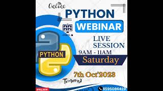 Python Webinar | Live Industry Based Training | Python Advanced Training Coding with Python #python