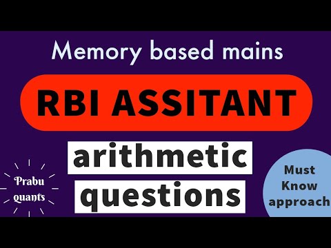 RBI ASSITANT MAINS 2020 MEMORY BASED ARITHMETIC QUESTIONS