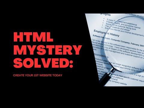 Creating Your First HTML Website | Beginner's HTML Tutorial Resume Project