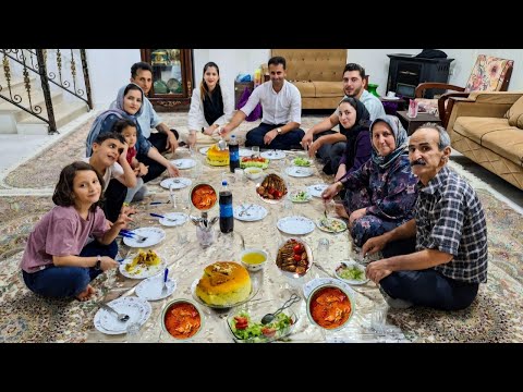 "Romantic Village Dinner for Newlyweds | Traditional Persian Tahchin Recipe"