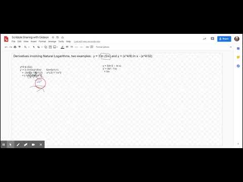 Derivatives involving Natural Logarithms