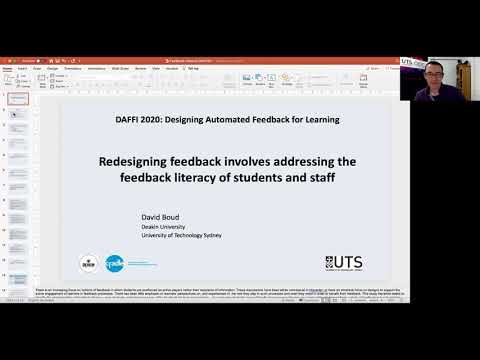 Redesigning feedback involves addressing the feedback literacy of students and staff - David Boud
