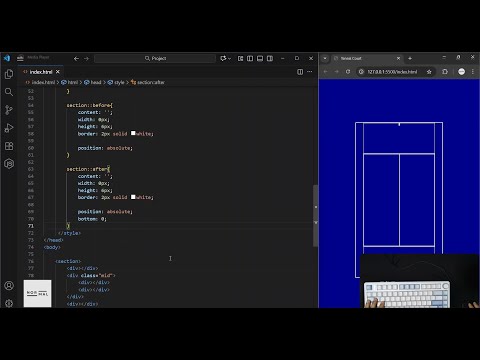 ASMR Coding | Tennis Court HTML CSS No Talking