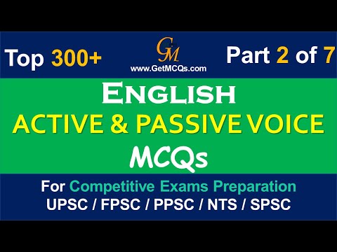 Top 300+ | Active & Passive Voice MCQs | English | Mostly Repeated in Competitve Exams | Part 2 of 7