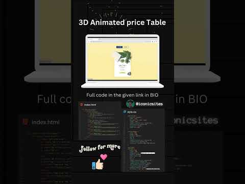 Best 3D Flip Table. Source code in bio and in description #html #css #frontend #webdevelopment