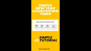 Simple New Year Countdown Timer Shorts 🔥 - Codingscape #shorts #oneminutetutorial