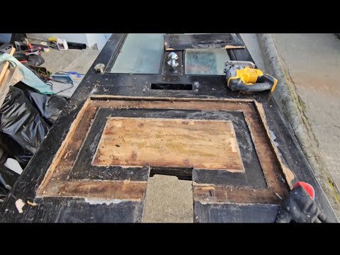 DIY carpentry. How to restore a Classic Wooden Door: Ditching the Cat Flap!