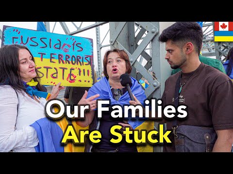 Ukranian Refugees In Canada Protest For Freedom