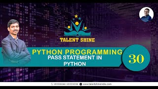 Python Programing Tutorials: Pass Statement in Python
