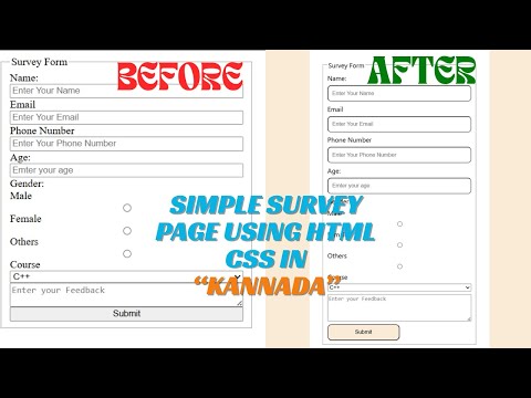 Survey Form using HTML | Beginner Project for Practice | Namma Code